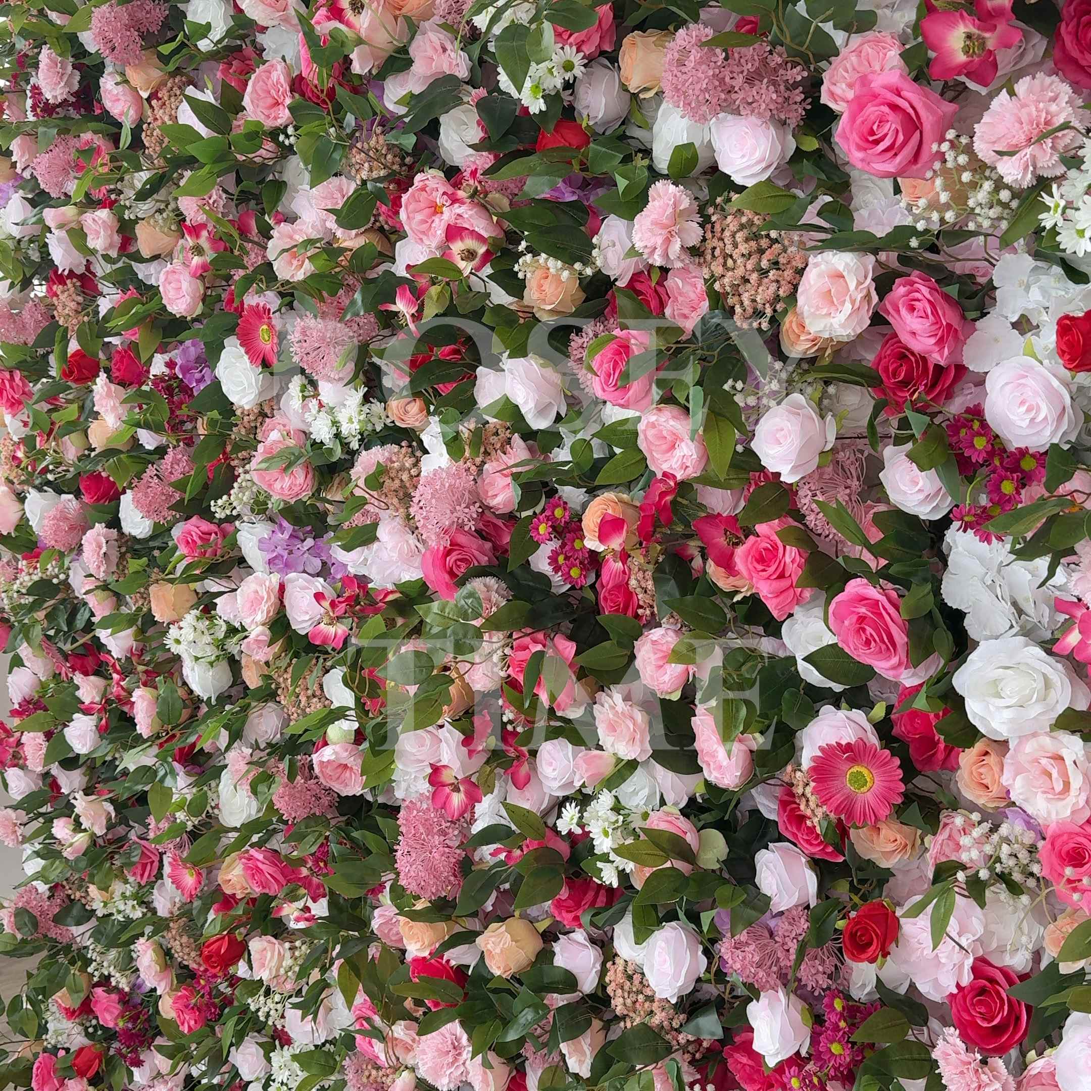 Roseytime 5D Spring Colorful Pink Flower Wall Roll Up Fabric Back #RTW366