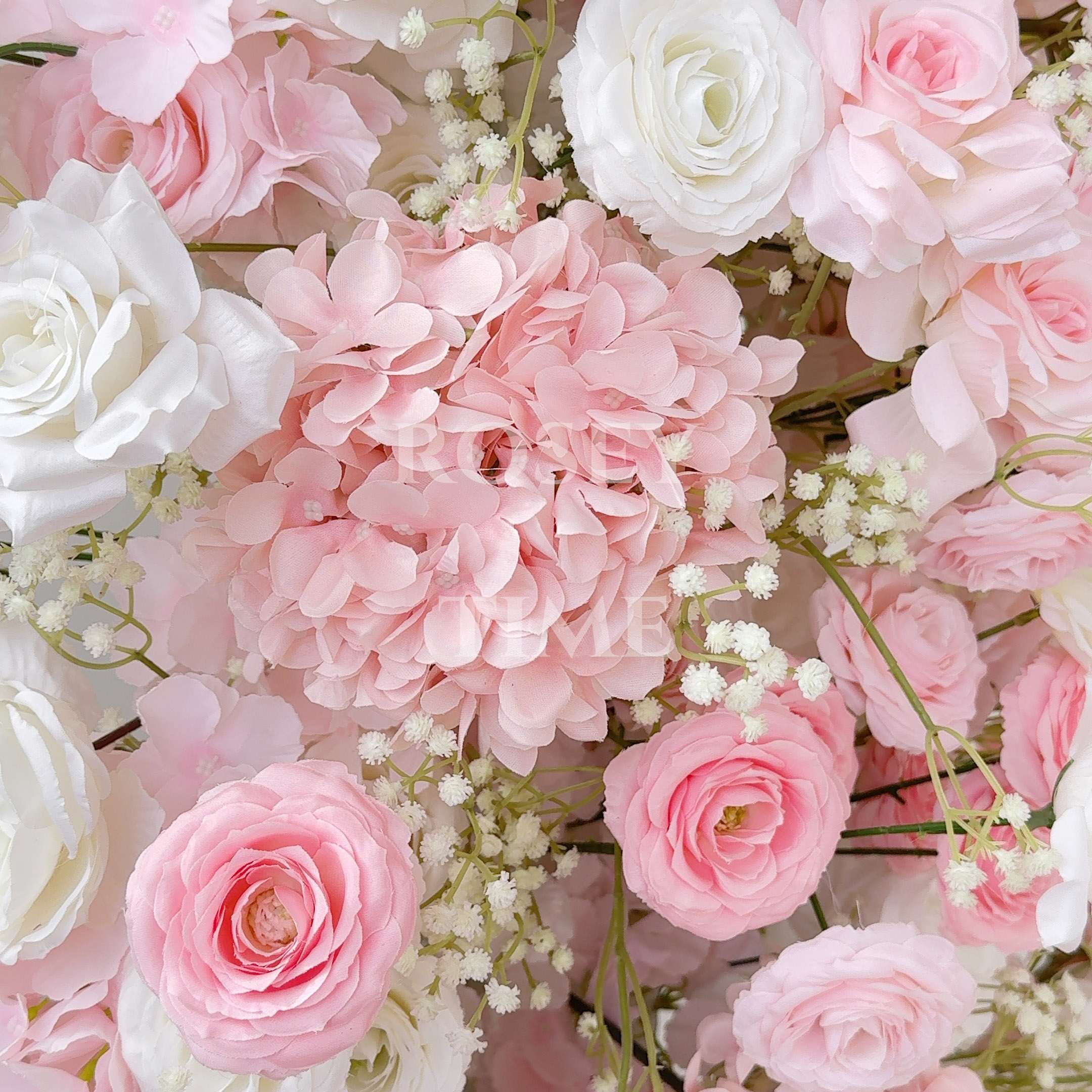 Roseytime White&Pink Butterfly Flower Wall Roll Up Fabric Back #RTW424
