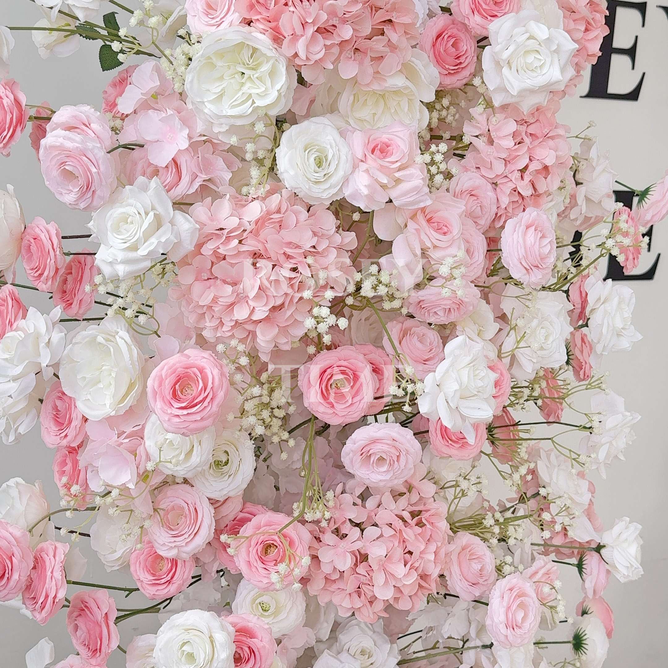 Roseytime 2026 White&Pink Flower Pillars Arch with Frame #RTP096