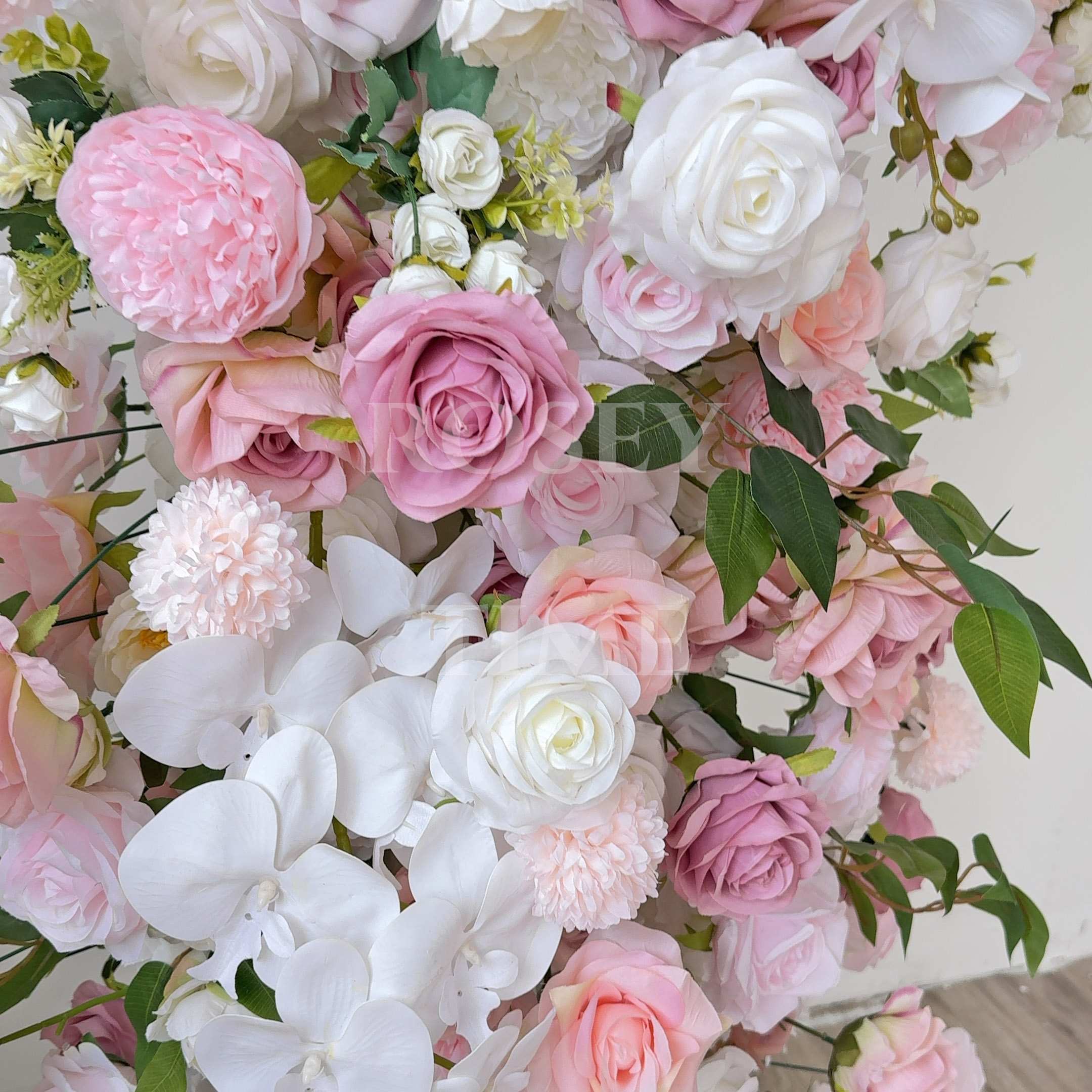 RoseyTime White&Pink Arch n-shape Round Flower Arch #RTA365