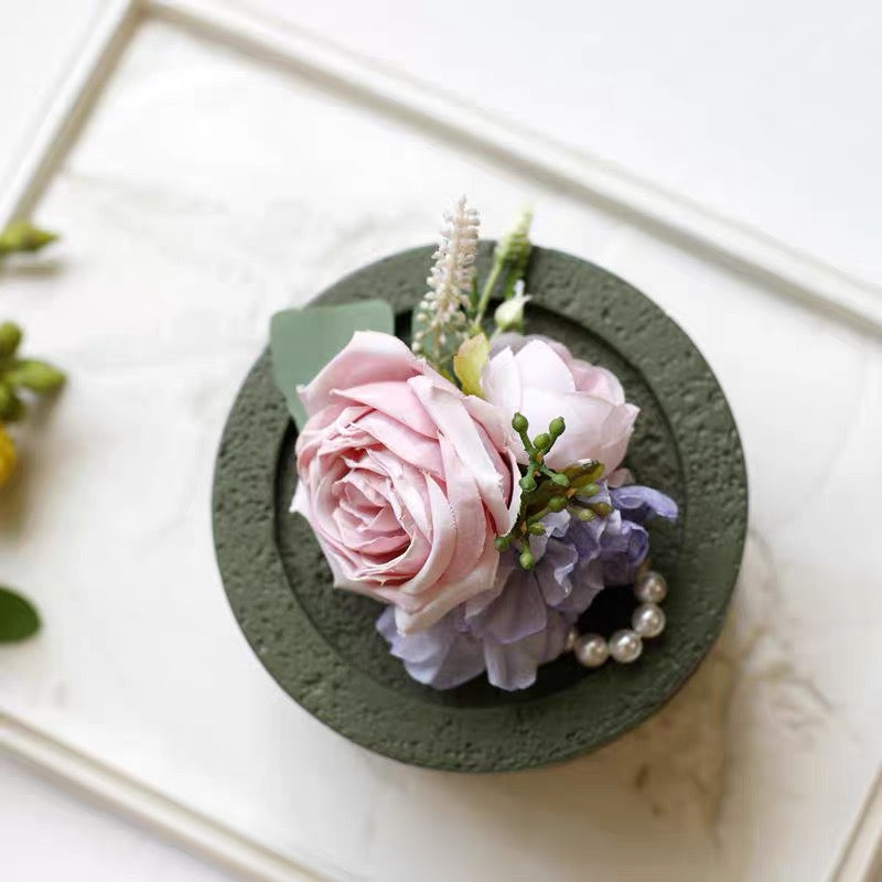 Roseytime Pink Wrist Corsage for Wedding RTWC013