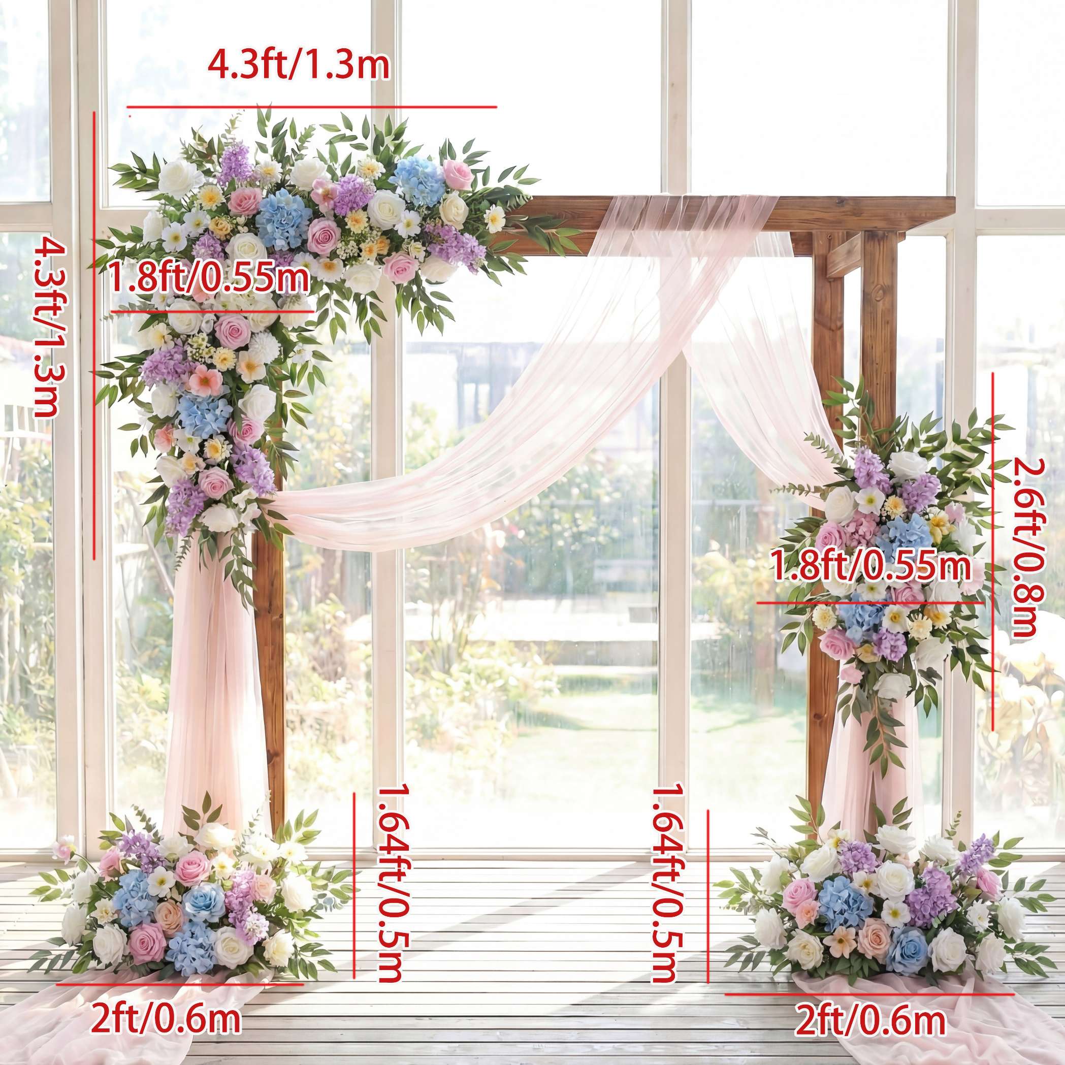 Roseytime Blue&Pink Flower Set Flower Arch Arrangement #RTA462