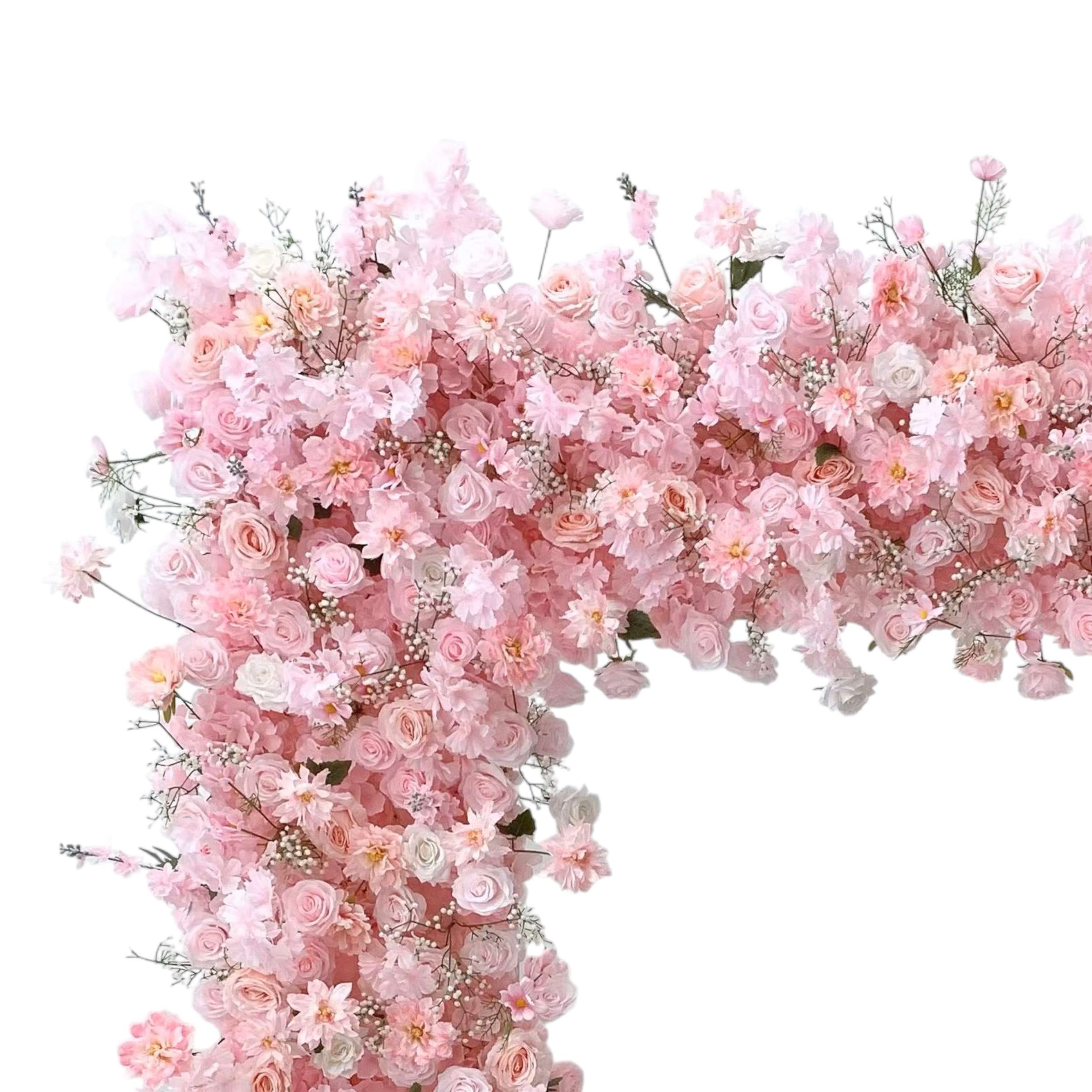 Roseytime Pink Square Flower Arch Fabric Back#RTA357