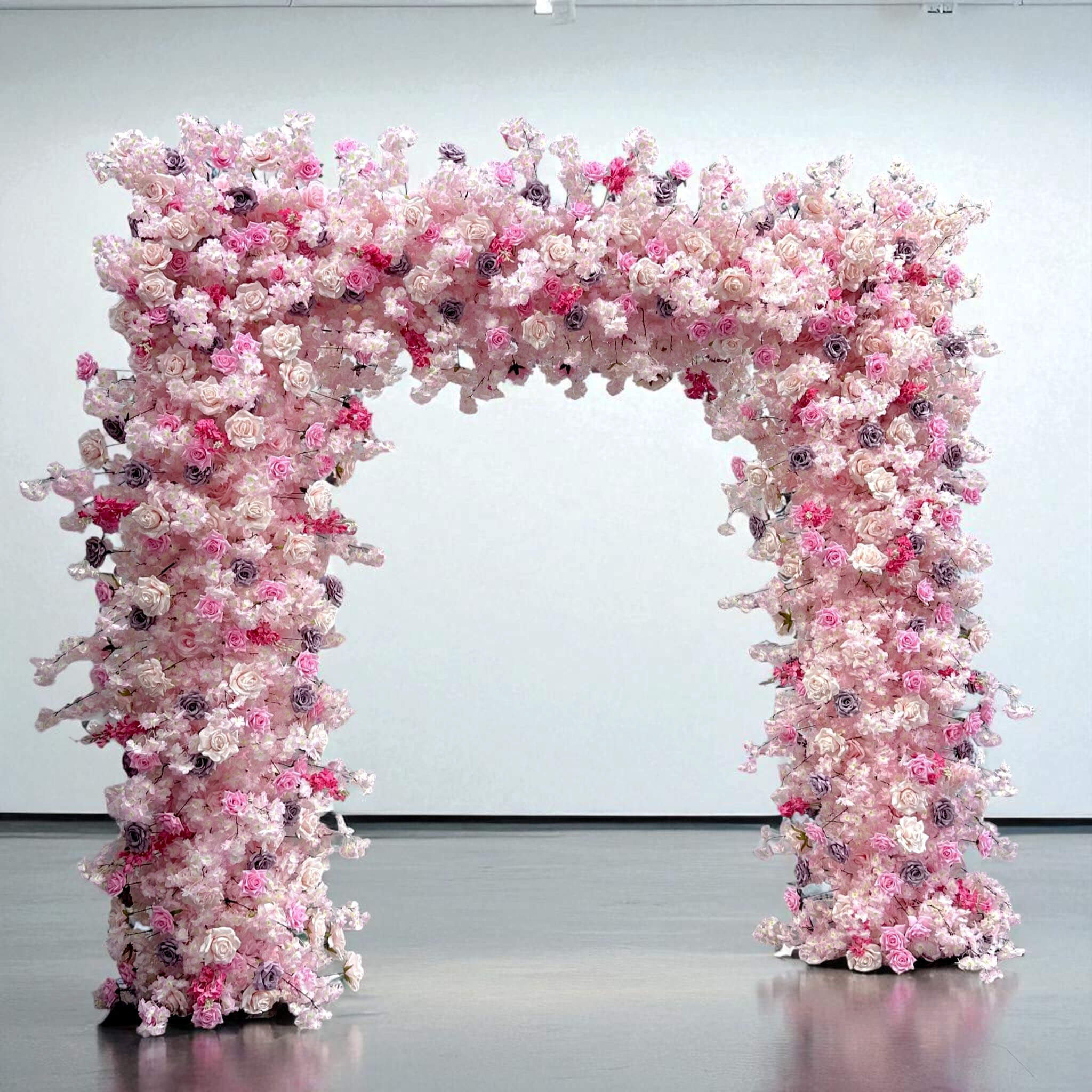 Roseytime Pink Square Flower Arch Fabric Back#RTA126