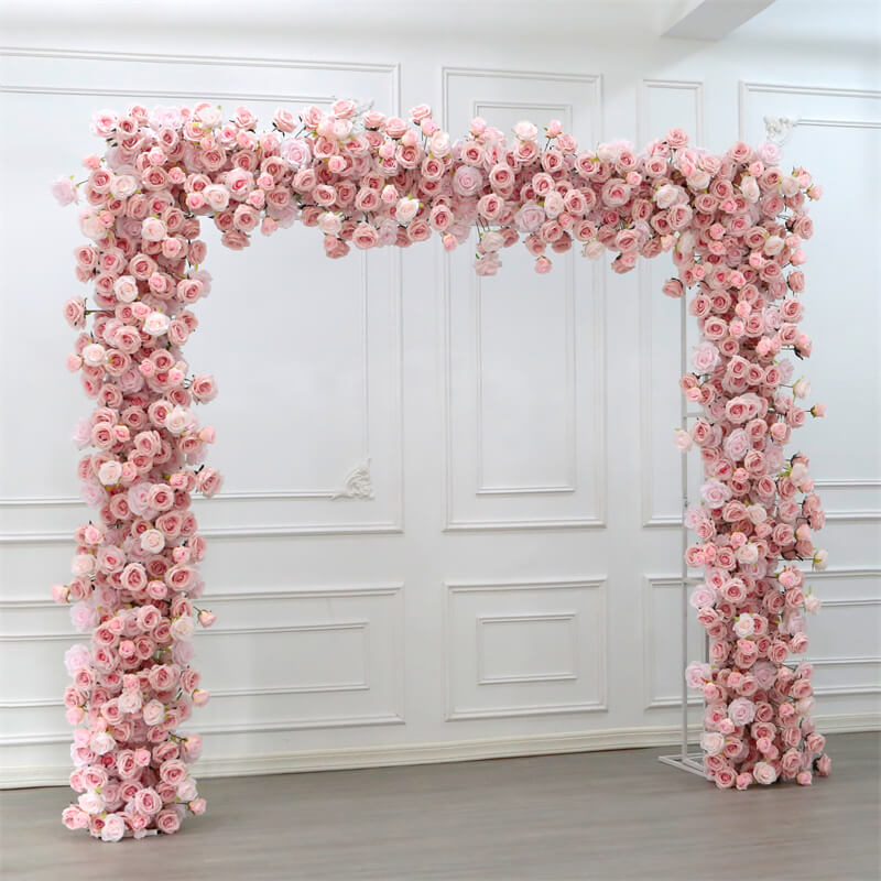 Roseytime Pink Square Flower Arch Fabric Back Roll Up #RTA048