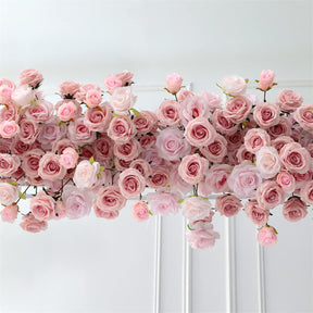 Roseytime Pink Square Flower Arch Fabric Back Roll Up #RTA048