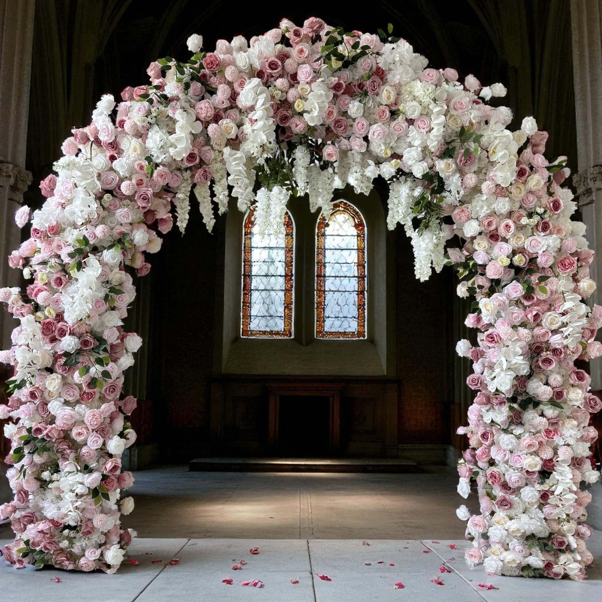 RoseyTime White&Pink Arch n-shape Round Arch #RTA365