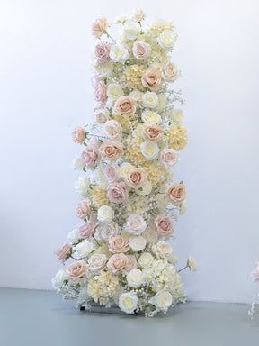 RoseyTime Champagne Flower Pillars Arch with Frame #RTP035