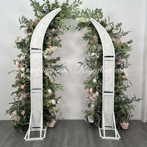 Roseytime Wedding Floral Pillars Arch Withe Pink Flowers with Frame #RTP002