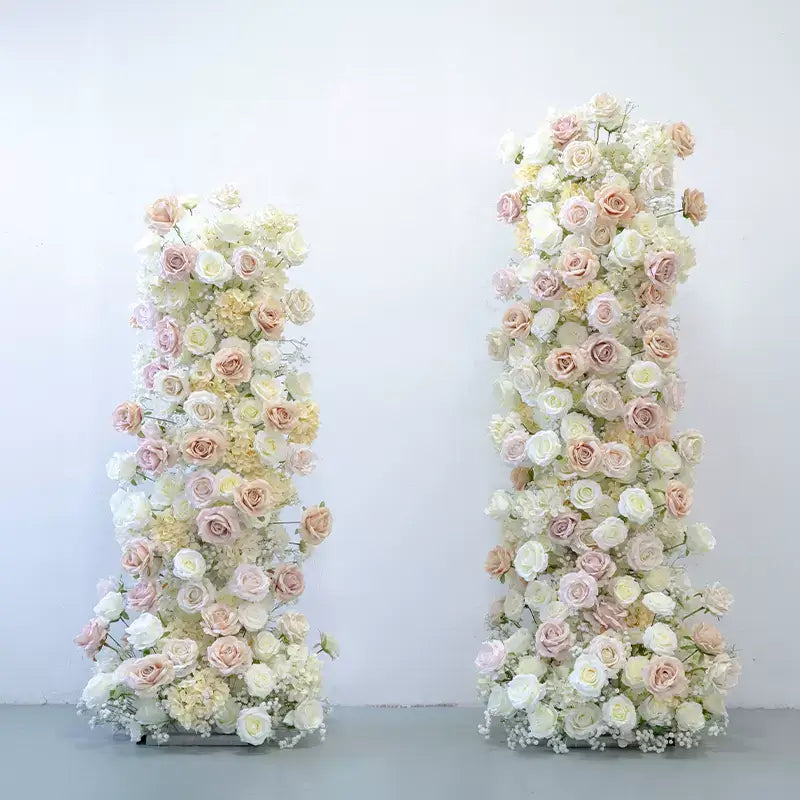 RoseyTime Champagne Flower Pillars Arch with Frame #RTP035