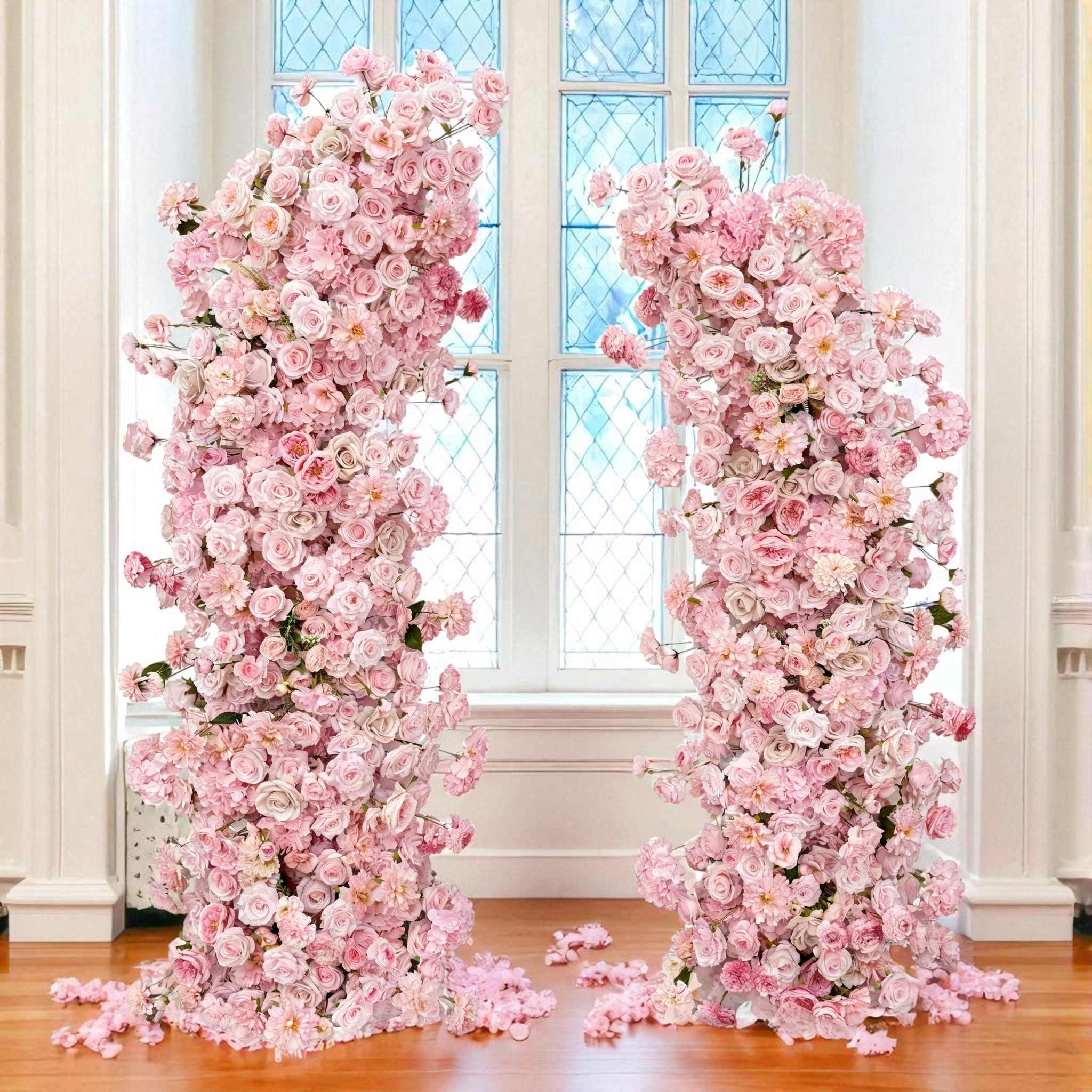 B1G1 sale- 2026 Pink Flower Pillars Arch with Frame #RTP093