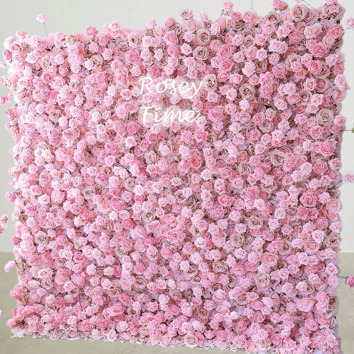 Roseytime 5D Pink Flower Wall Roll Up Fabric Back #RTW174