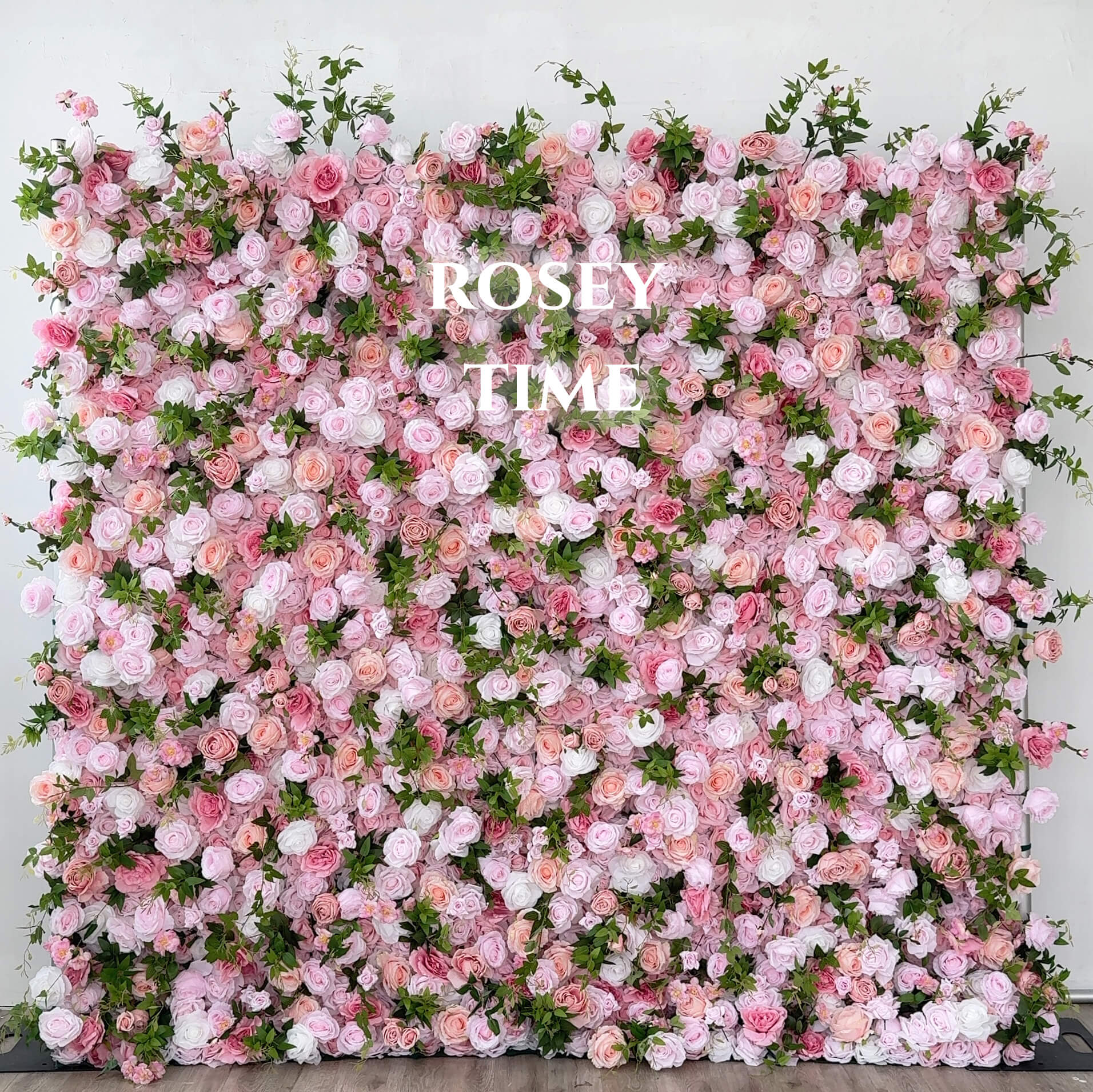 Roseytime 5D Pink Flower Wall Roll Up Fabric Back #RTW237