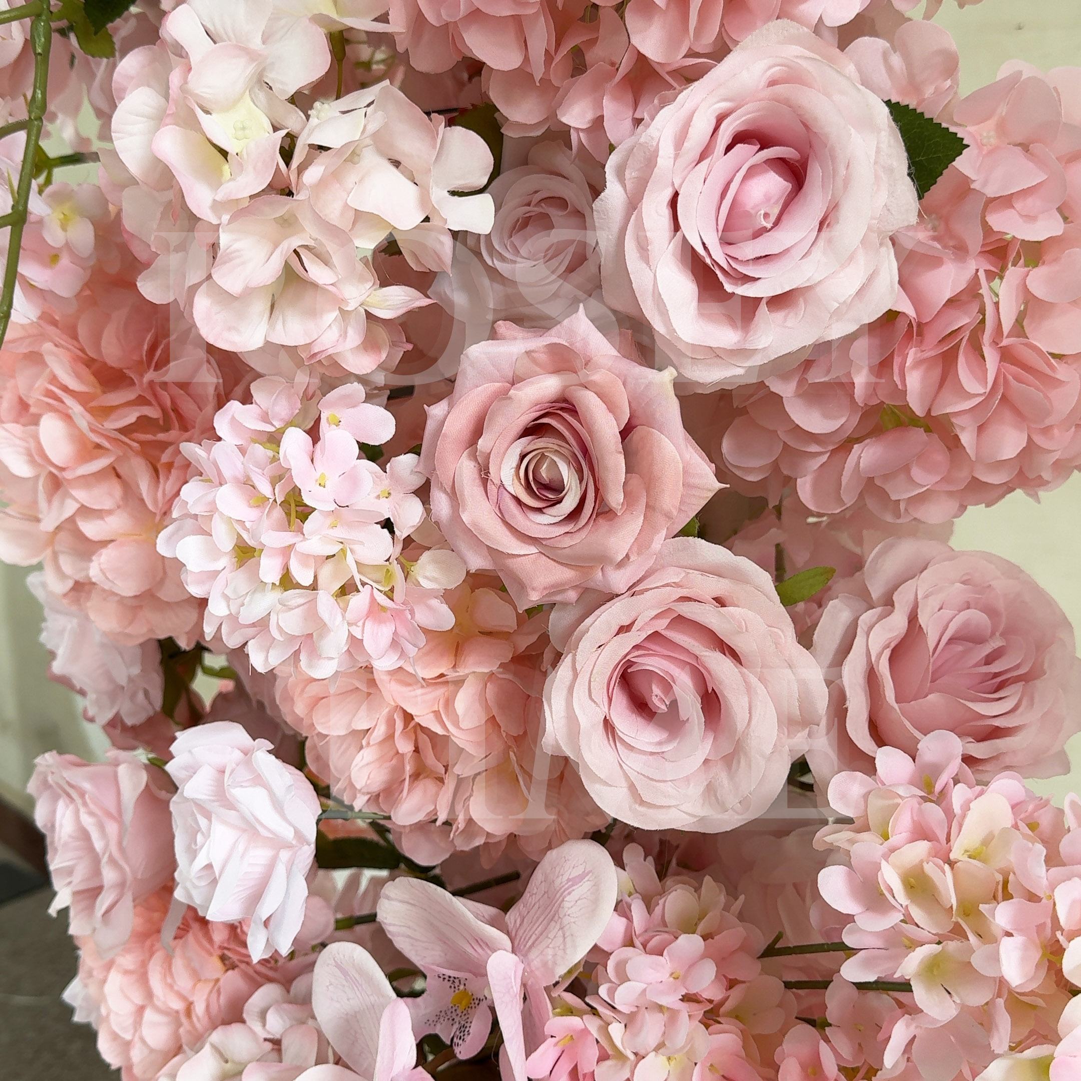 Roseytime 5D Misty Pink  Flower Wall Roll Up Fabric Back #RTW451