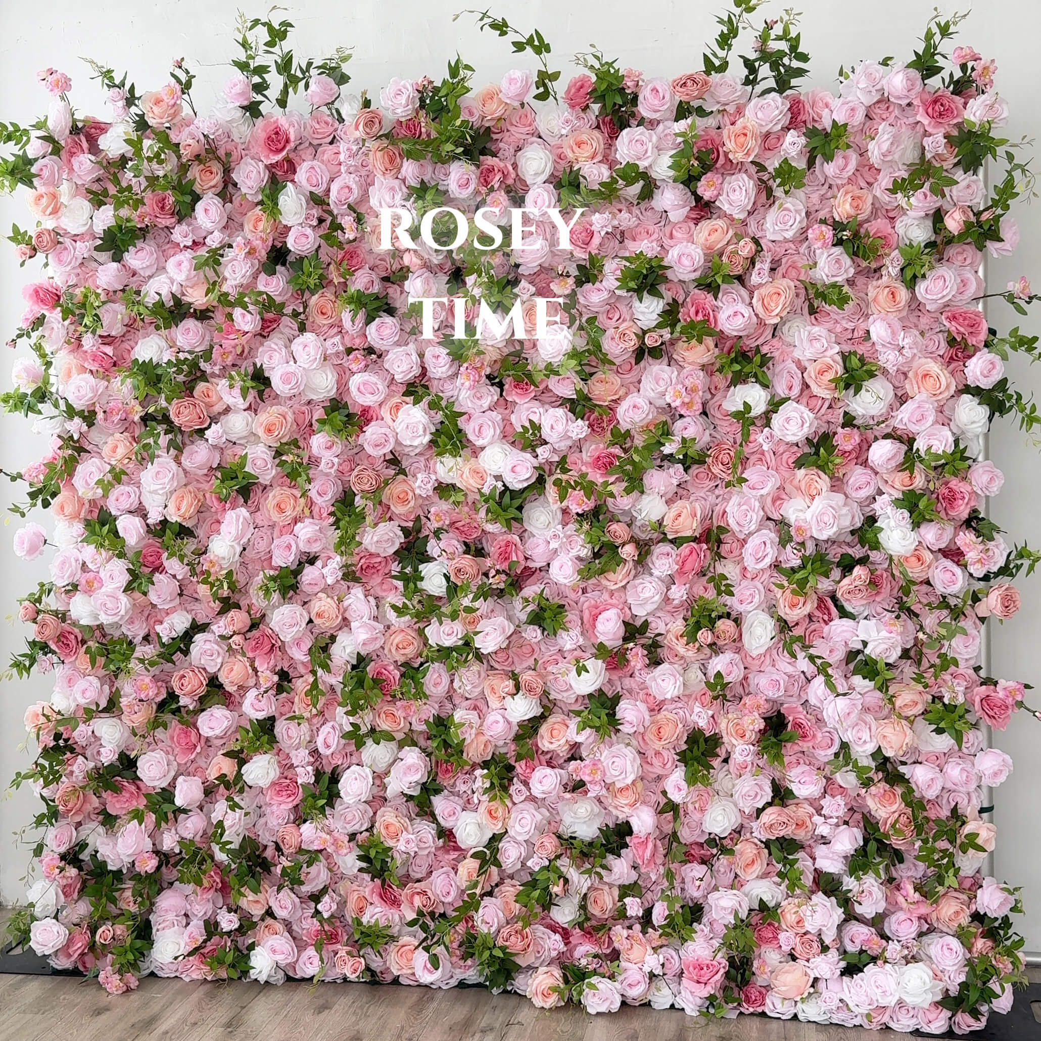 Roseytime 5D Pink Flower Wall Roll Up Fabric Back #RTW237