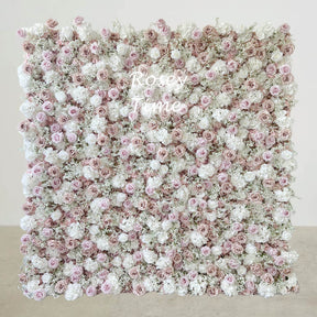 Roseytime 5D Pink Baby's Breath Flower Wall Roll Up Fabric Back #RTW091