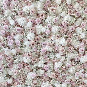 Roseytime 5D Pink Baby's Breath Flower Wall Roll Up Fabric Back #RTW091