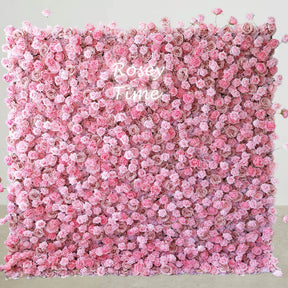 Roseytime 5D Pink Flower Wall Roll Up Fabric Back #RTW174