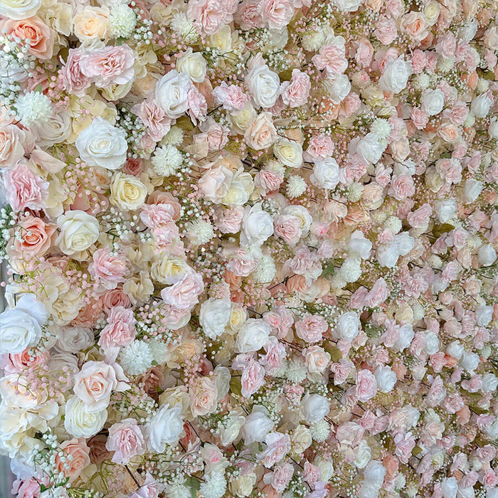 💥BF-SALE:5D Champagne &Pink Flower Wall 8x8 ft #RTW297