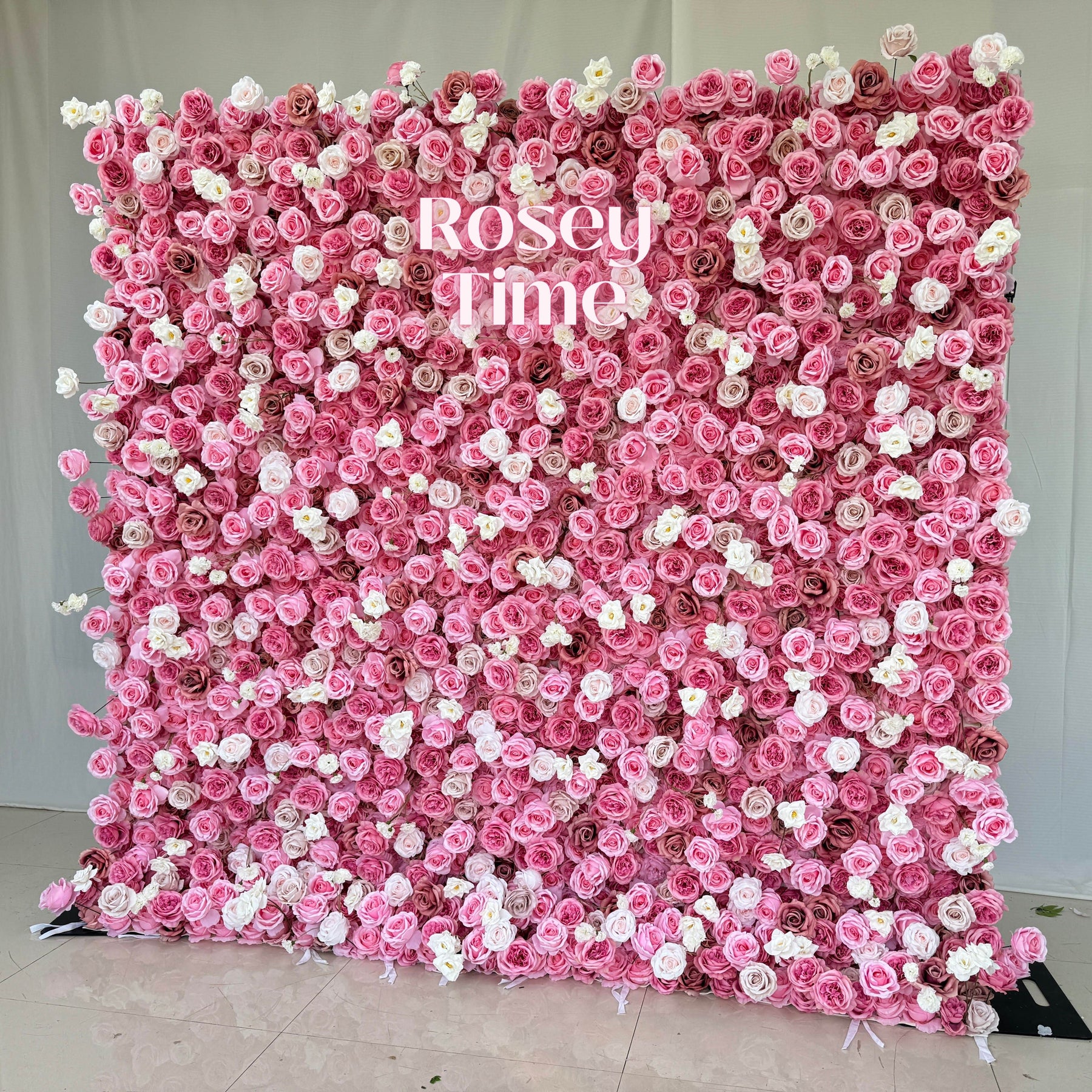 Roseytime 5D Pink Flower Wall Fabric Back Roll Up #RTW245