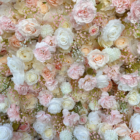 Roseytime 5D Pink Flower Wall Backdrop Rolling Up Fabric Back #RTW297