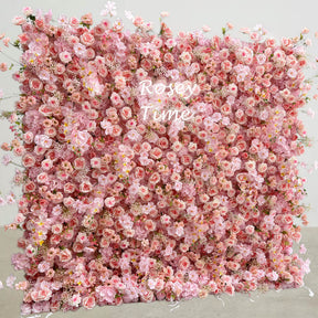 💥BF Sale 5D Pink Flower Wall Roll Up Fabric Back #RTW133