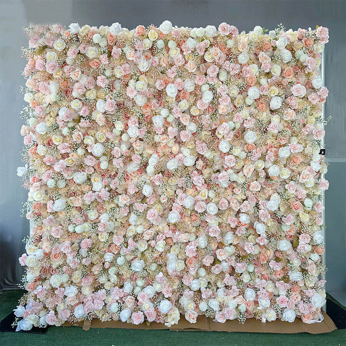 💥BF-SALE:5D Champagne &Pink Flower Wall 8x8 ft #RTW297