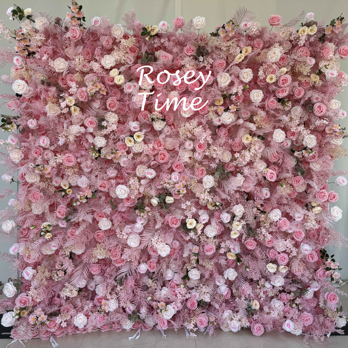 Roseytime 5D Pink Flower Wall Roll Up Fabric Back #RTW047