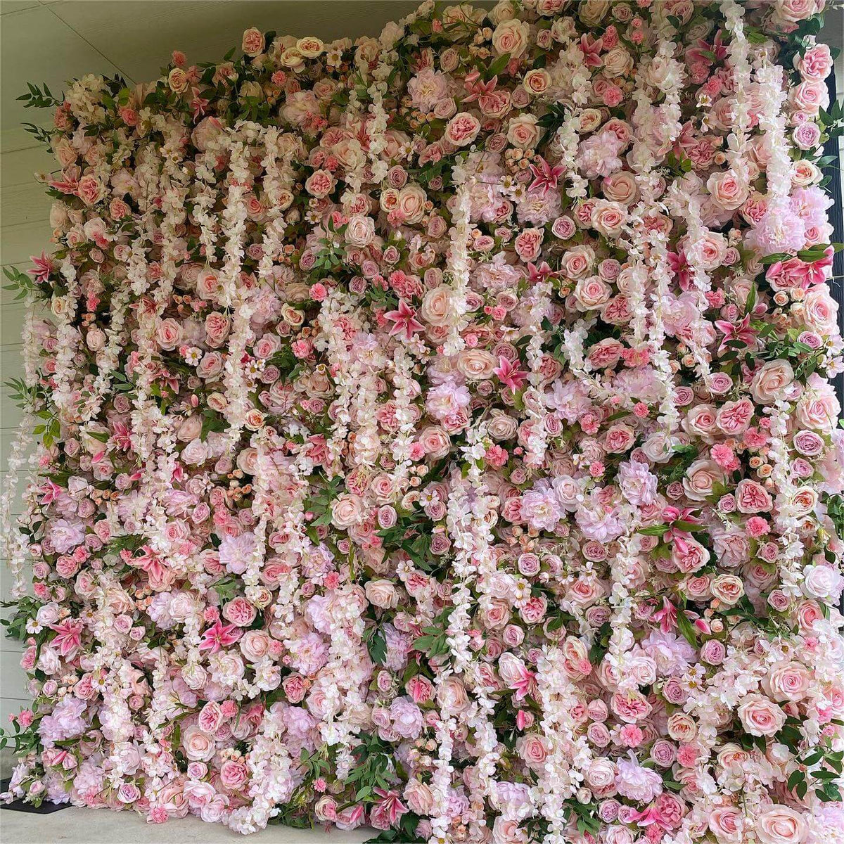 Roseytime 5D Pink Flower Wall Roll Up Fabric Back #RTW273