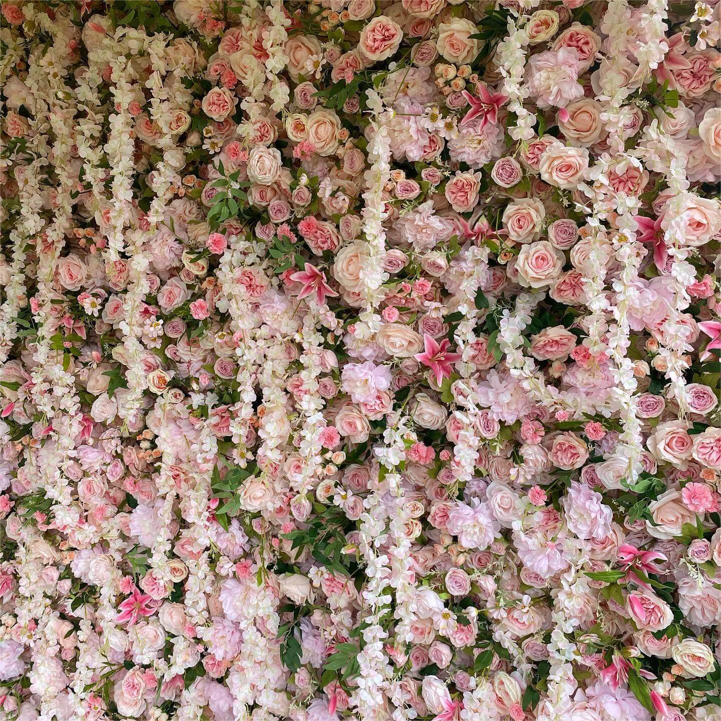 Roseytime 5D Pink Flower Wall Roll Up Fabric Back #RTW273