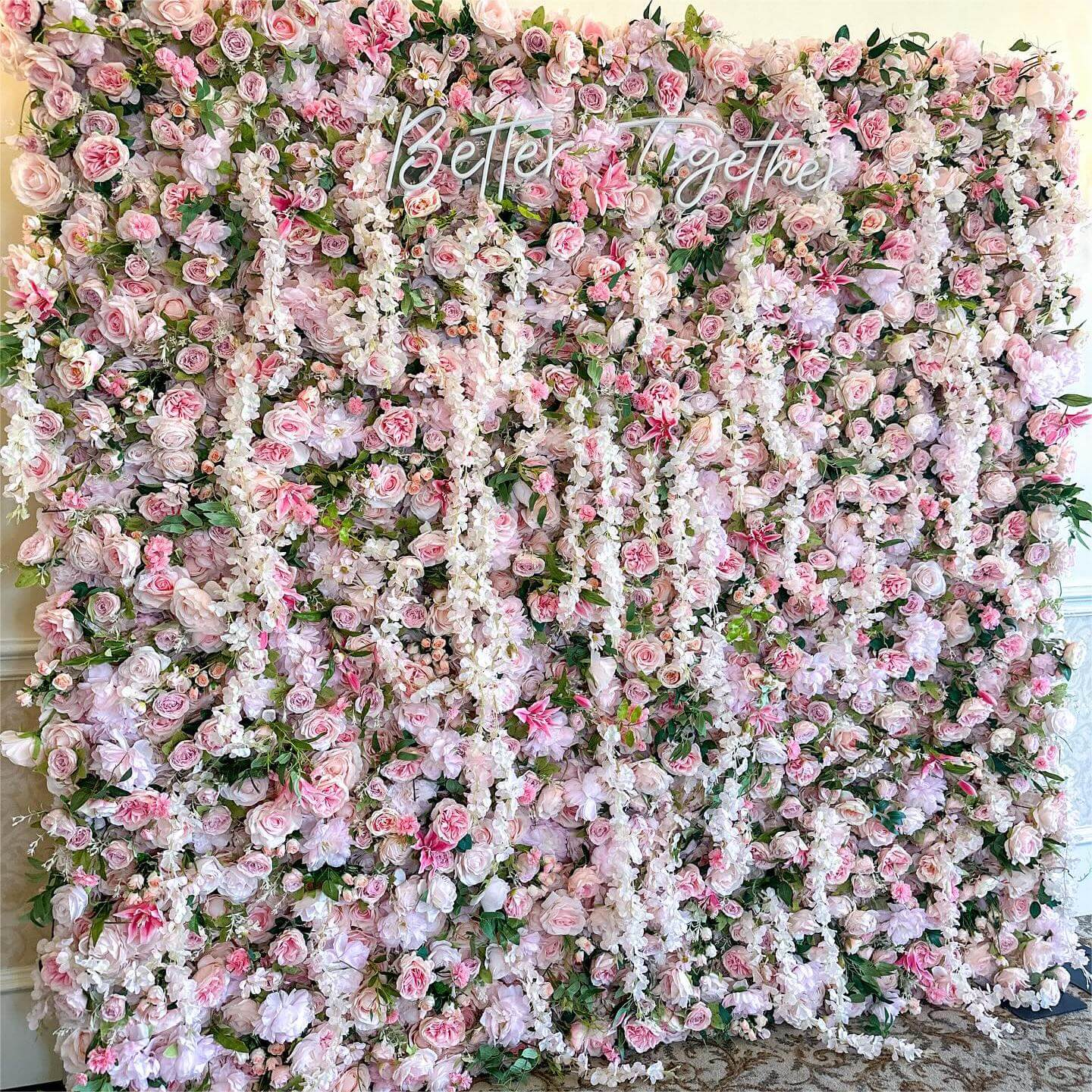 Roseytime 5D Pink Flower Wall Roll Up Fabric Back #RTW273