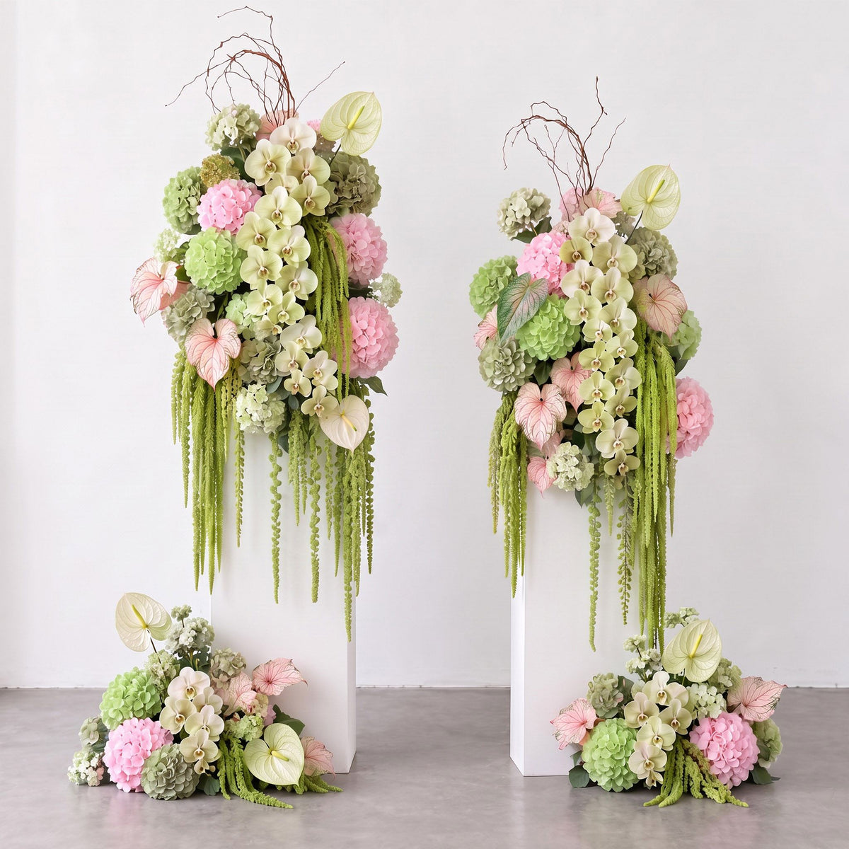 Roseytime Blush Pink&Green Flower Set #RTS034