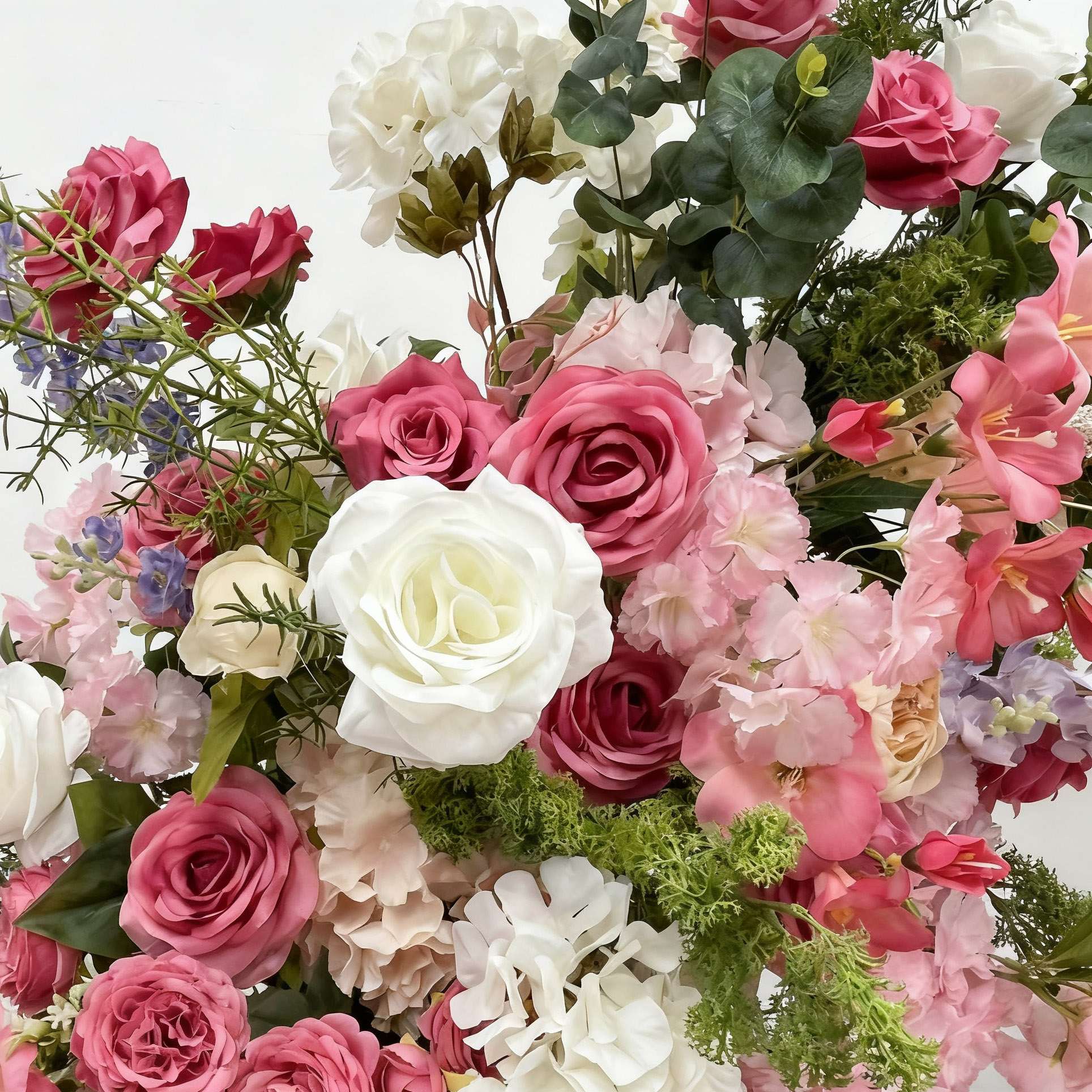 Roseytime Pink Flower Pillars Arch with Frame #RTP113