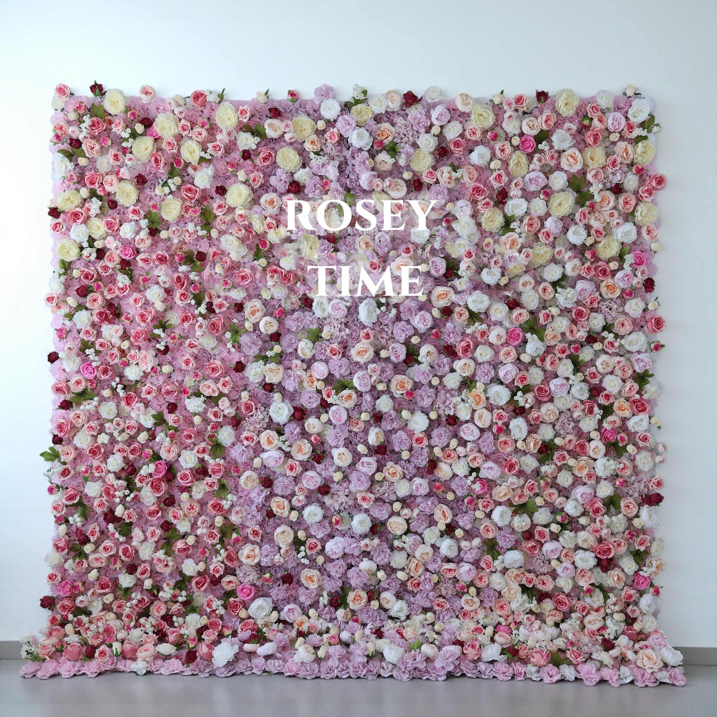Roseytime 5D Gradient Flower Wall Roll Up Fabric Back #RTW334