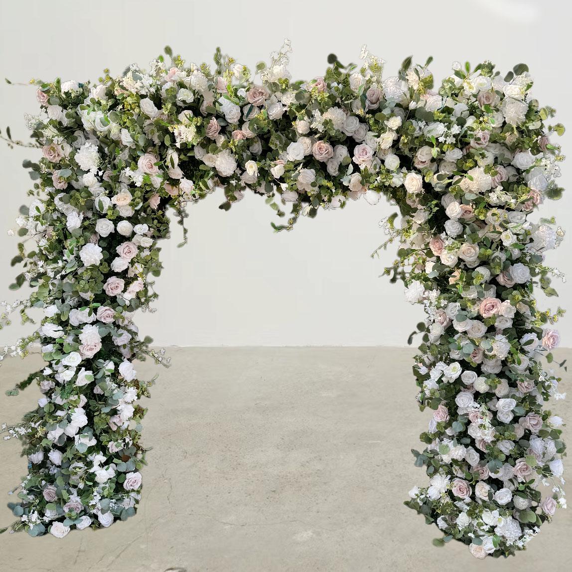 💥BF Sale: White Pink Square Flower Arch Fabric Back#RTA055