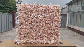 Roseytime 5D Champagne Brown Flower Wall Up Fabric Back #RTW260