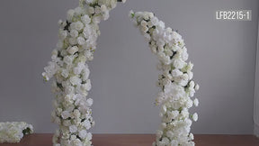 RoseyTime Wedding Floral Pillars Arch White Flowers With Frame #RTP021