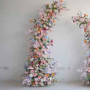 Roseytime Colorful Flower Pillars Arch with Frame #RTP006