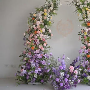 Roseytime Spring Color Flower Pillars Arch with Frame #RTP005