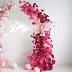 Roseytime Hot Pink Flower Pillars Arch with Frame #RTP003