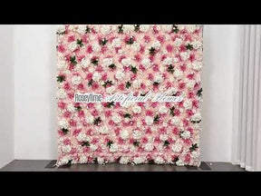 Roseytime 2D Light Pink Flower Wall Roll Up Fabric Back #RTW020