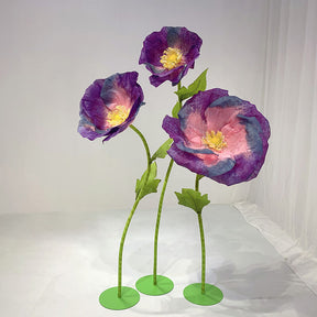 Roseytime Giant Poppy Fowers Set of 3