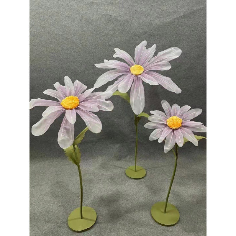 Roseytime Giant Organza Daisy Flowers Set of 3