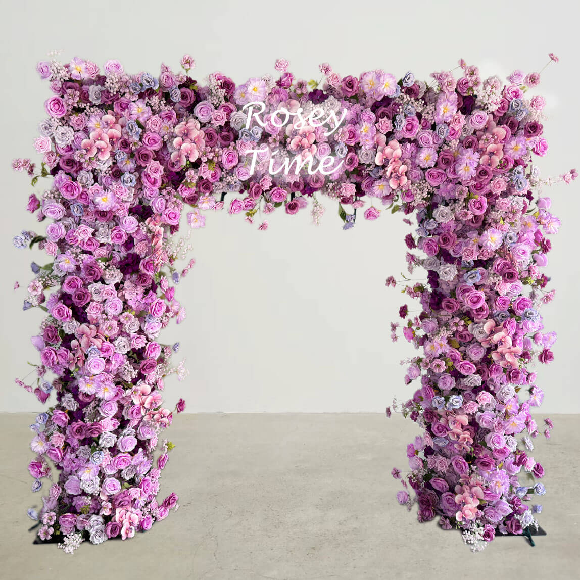 Roseytime Purple Square Flower Arch Fabric Back #RTA017