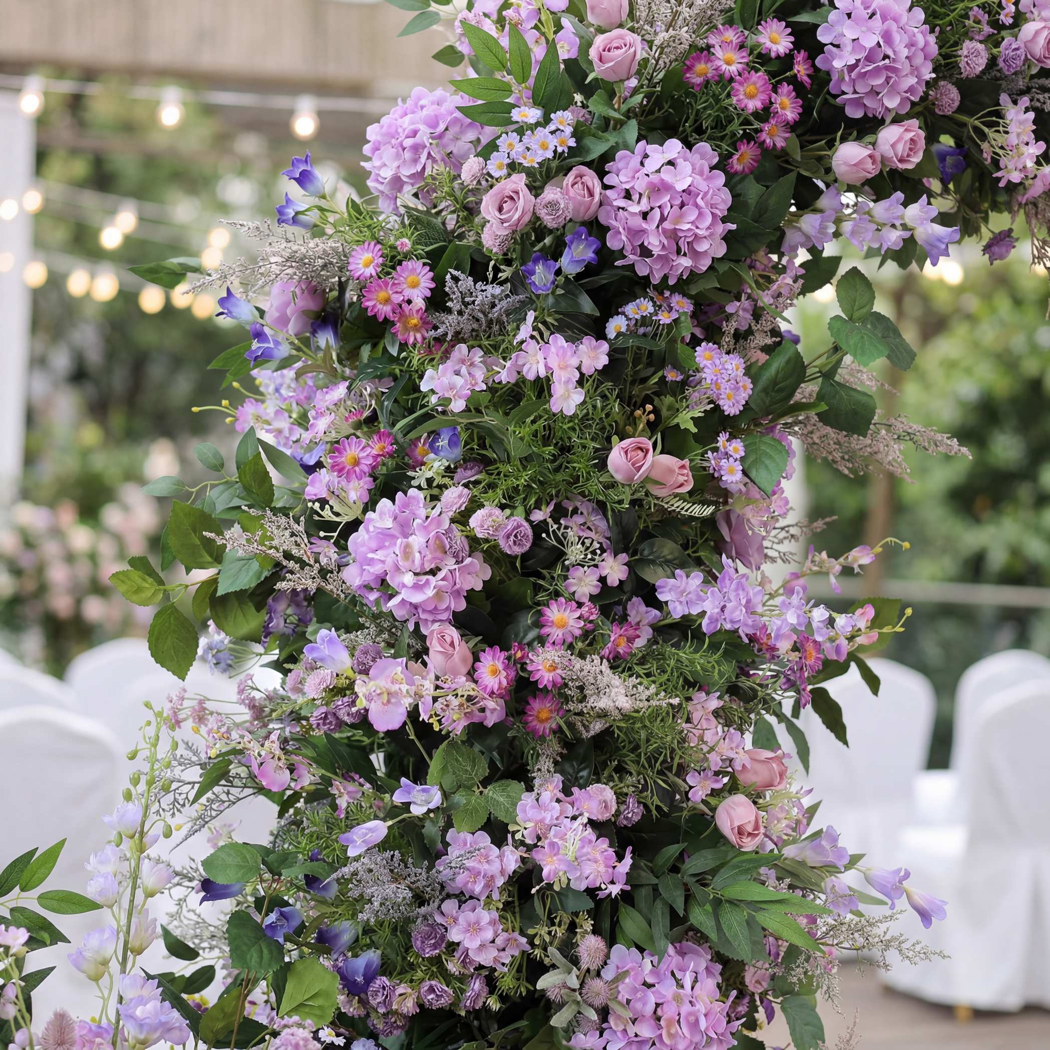 RoseyTime Purple Flower Round Arch With Frame #RTA066