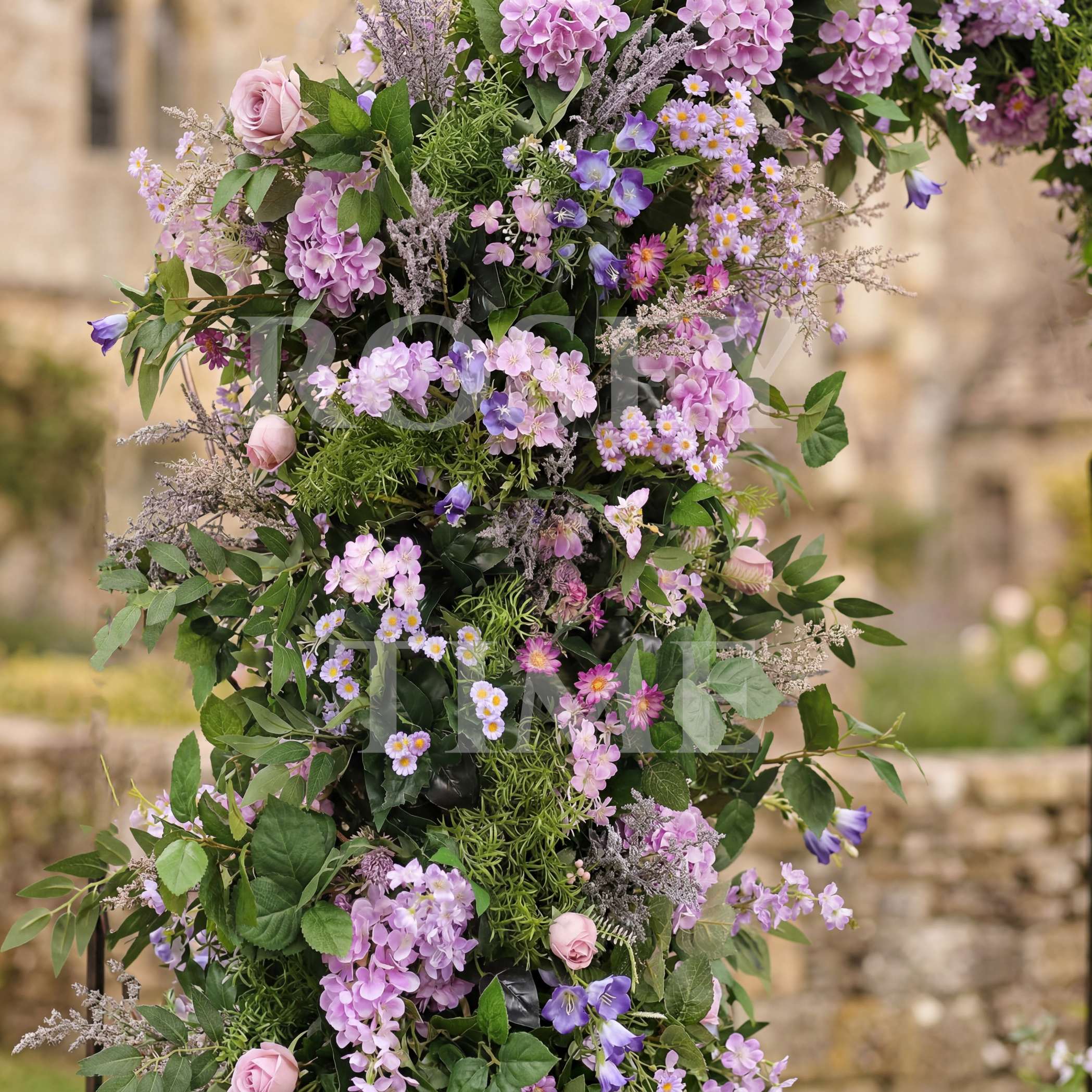 RoseyTime Purple Flower Round Arch With Frame #RTA066
