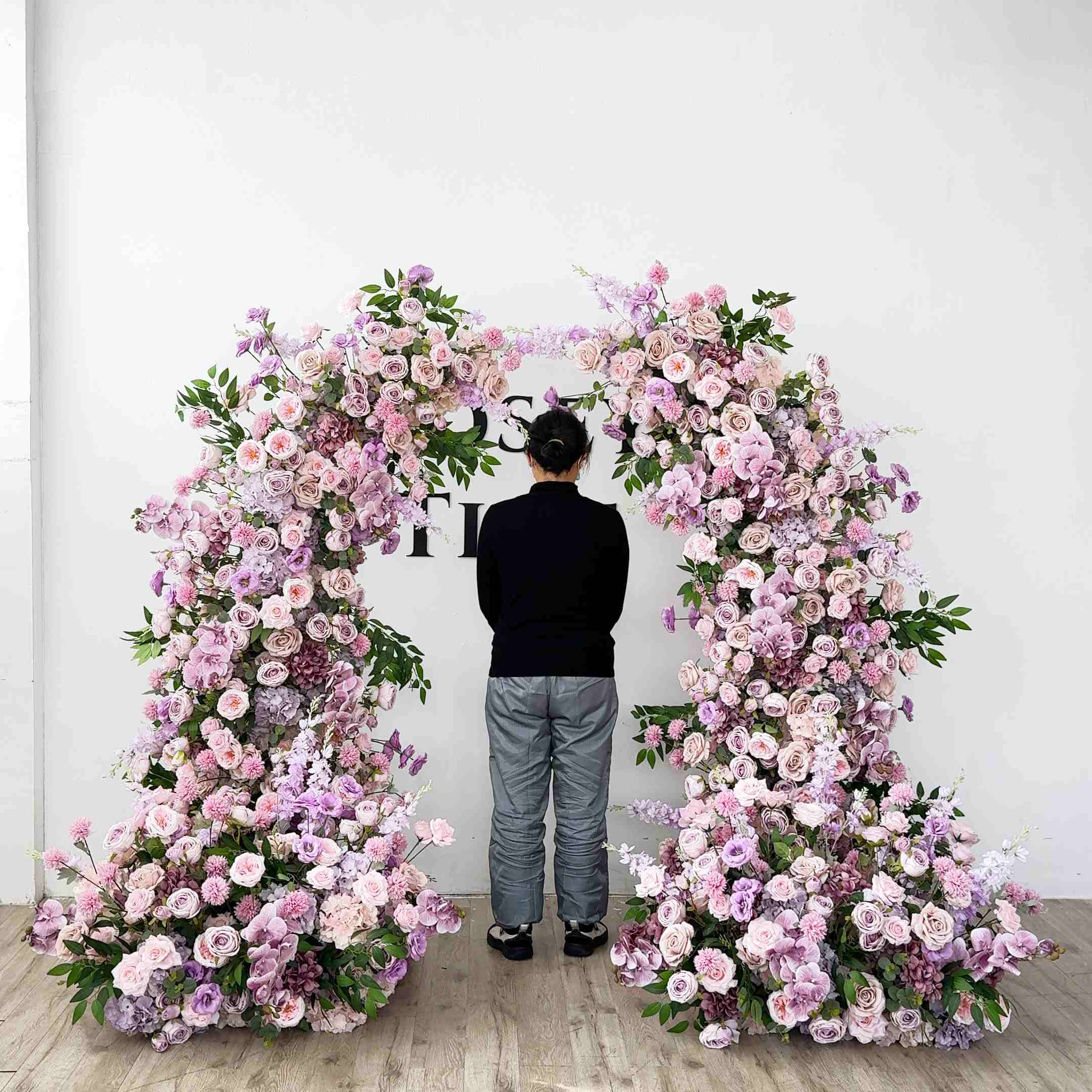 Roseytime 2026 Lavender Elegance Flower Pillars Arch with Frame #RTP117