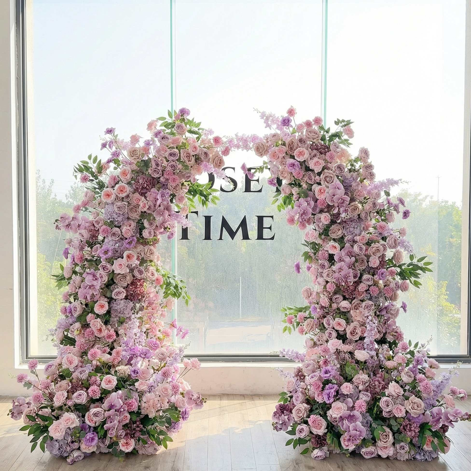 Roseytime 2026 Lavender Elegance Flower Pillars Arch with Frame #RTP117