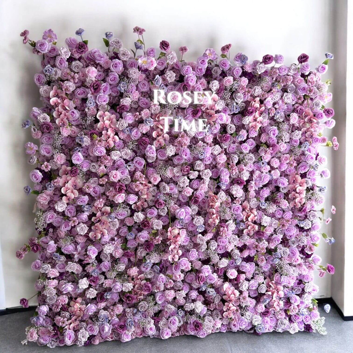 Roseytime 5D Purple Flower Wall Roll Up Fabric Back #RTW152