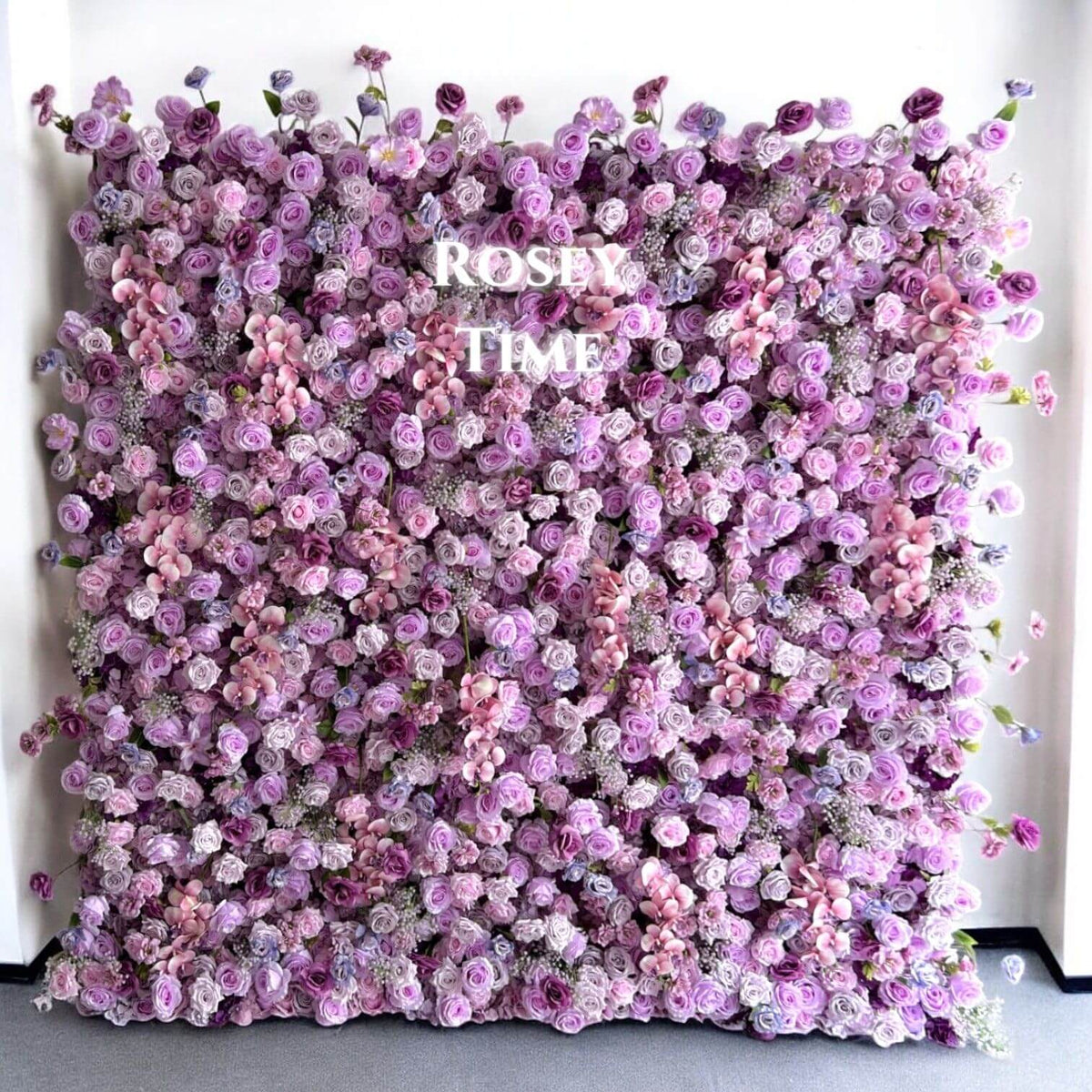 Roseytime 5D Purple Flower Wall Roll Up Fabric Back #RTW152